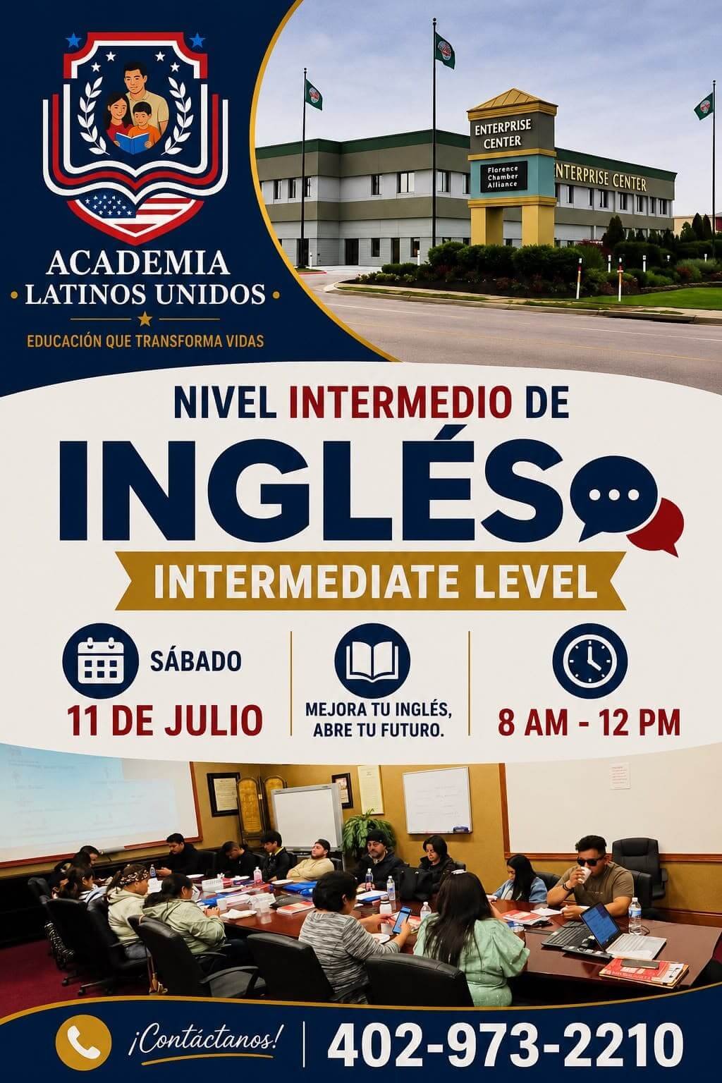 curso de inglés nivel intermedio inicia el 11 de julio de 2026